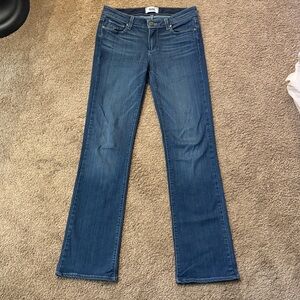 PAIGE Women’s Ankle/Cropped Dark Blue Bootcut Jeans